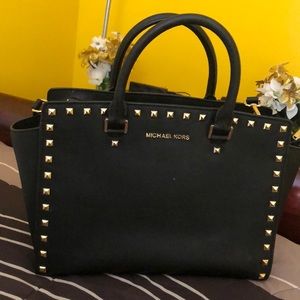 Used Authentic Michael Kors studded Black Selma